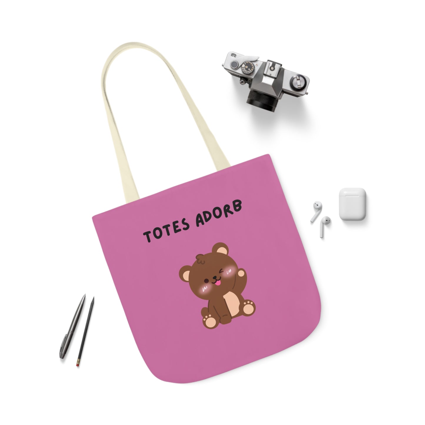 Beary cute Tote Bag, 5-Color Straps